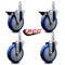 Service Caster 5'' Blue Polyurethane Wheel Swivel 7/8'' Square Stem Caster Set 2 Brakes, 4PK SCC-SQ20S514-PPUB-BLUE-PLB-78-2-S-2 - alternate 3